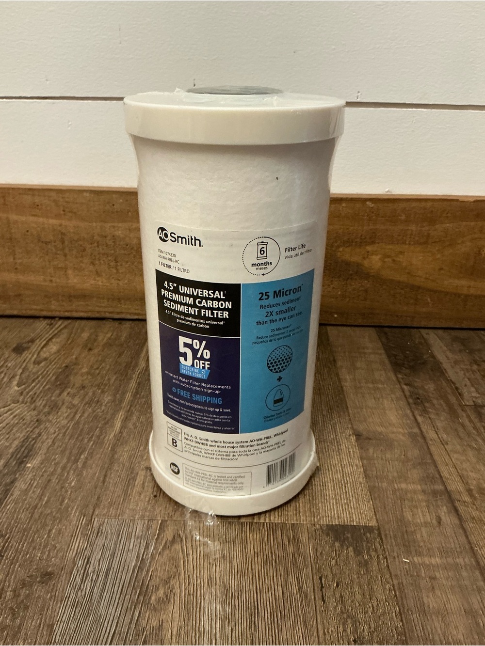 A.O. Smith 4.5" x 10" 25 Micron Whole House Replacement Filter B, AO-WH-PREL NEW